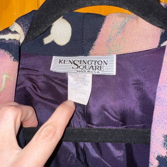 Vintage Kensington Square Abstract Blazer Jacket Large 80s 90s Oversized - Picture 2 of 5